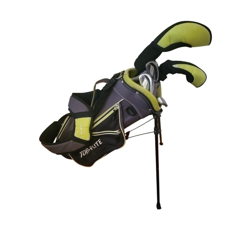 Top Flite Tour X Junior Kids Golf Club Set Right Handed Grey Green Stand Bag 5pc